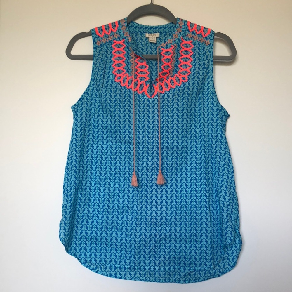 J. Crew Blue and Pink Tank Top